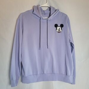 Disney Embroidered Mickey Mouse Lavender Hoodie w/ Backpatch Juniors Size XXL/19